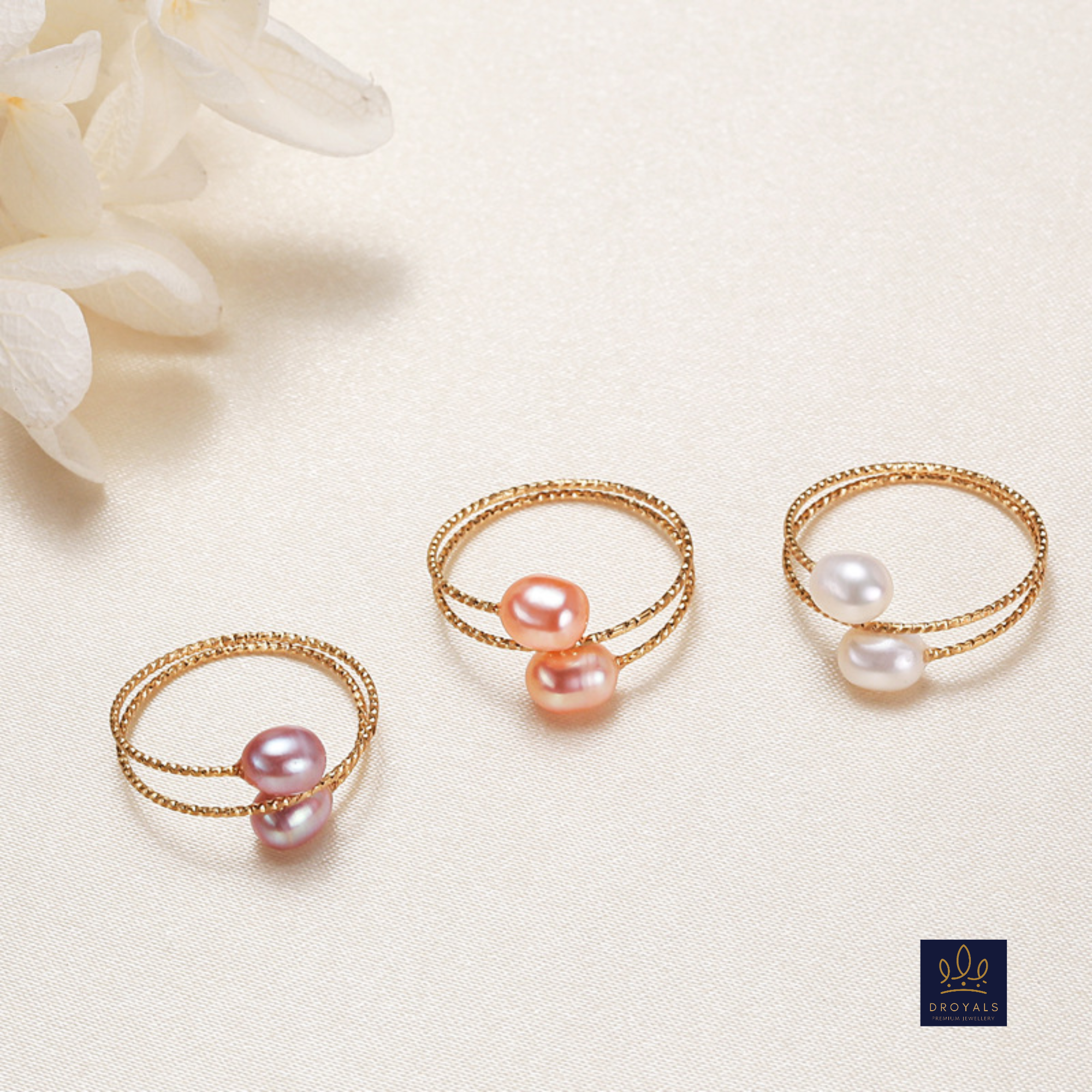 Adjustable Pearl Ring